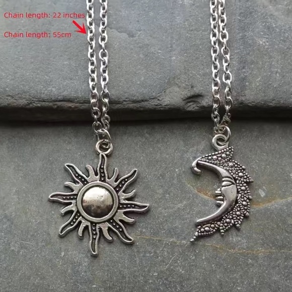 Moon and sun necklace set - Picture 4 of 9